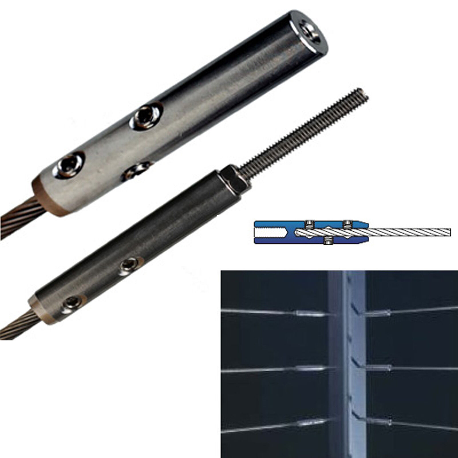 DIY Spannschrauben/Terminals - SB Montage für 2,0mm Drahtseil | Hamburger Tauwerk Fabrik seit 1901 DIY Spannschrauben / Terminals - SB Montage für 2,0mm Drahtseil