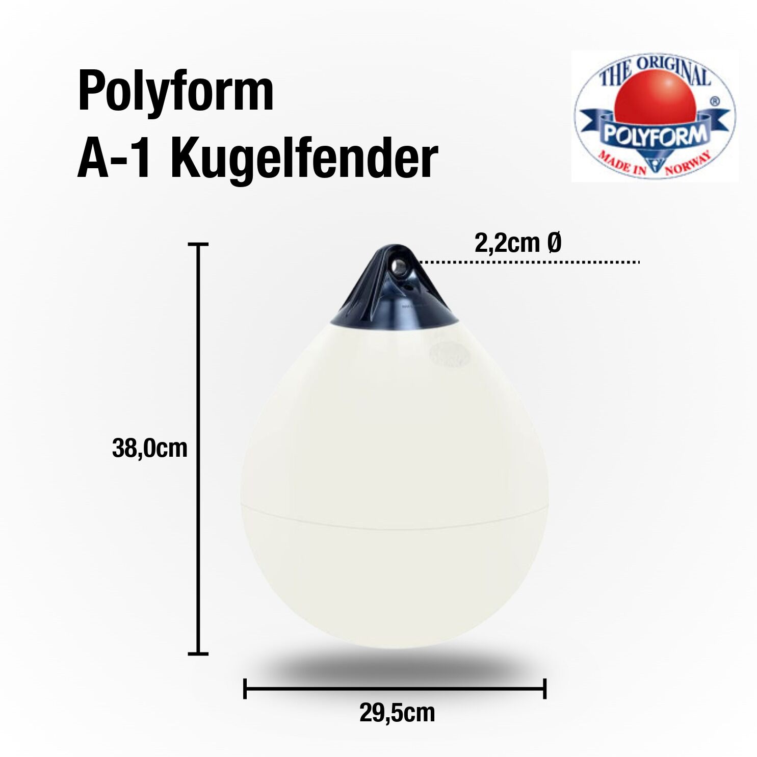 Polyform Kugelfender Typ A-1 / 380mm x 295mm / Weiß Polyform Kugelfender Typ A-1 / 380mm x 295mm / Weiß