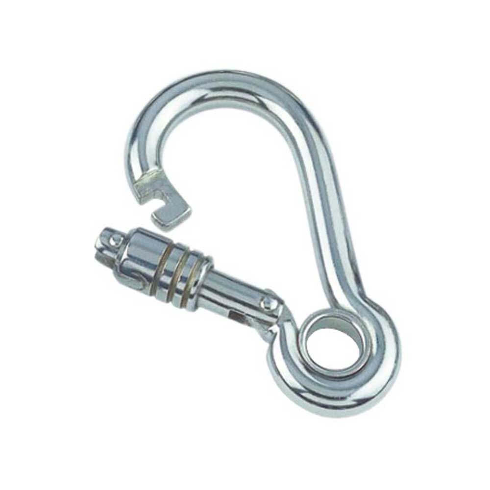 Karabinerhaken mit Springverschluss und Kausch Karabinerhaken mit Springverschluss und Kausch 5,0 - 10mm, Edelstahl A4 - AISI 316