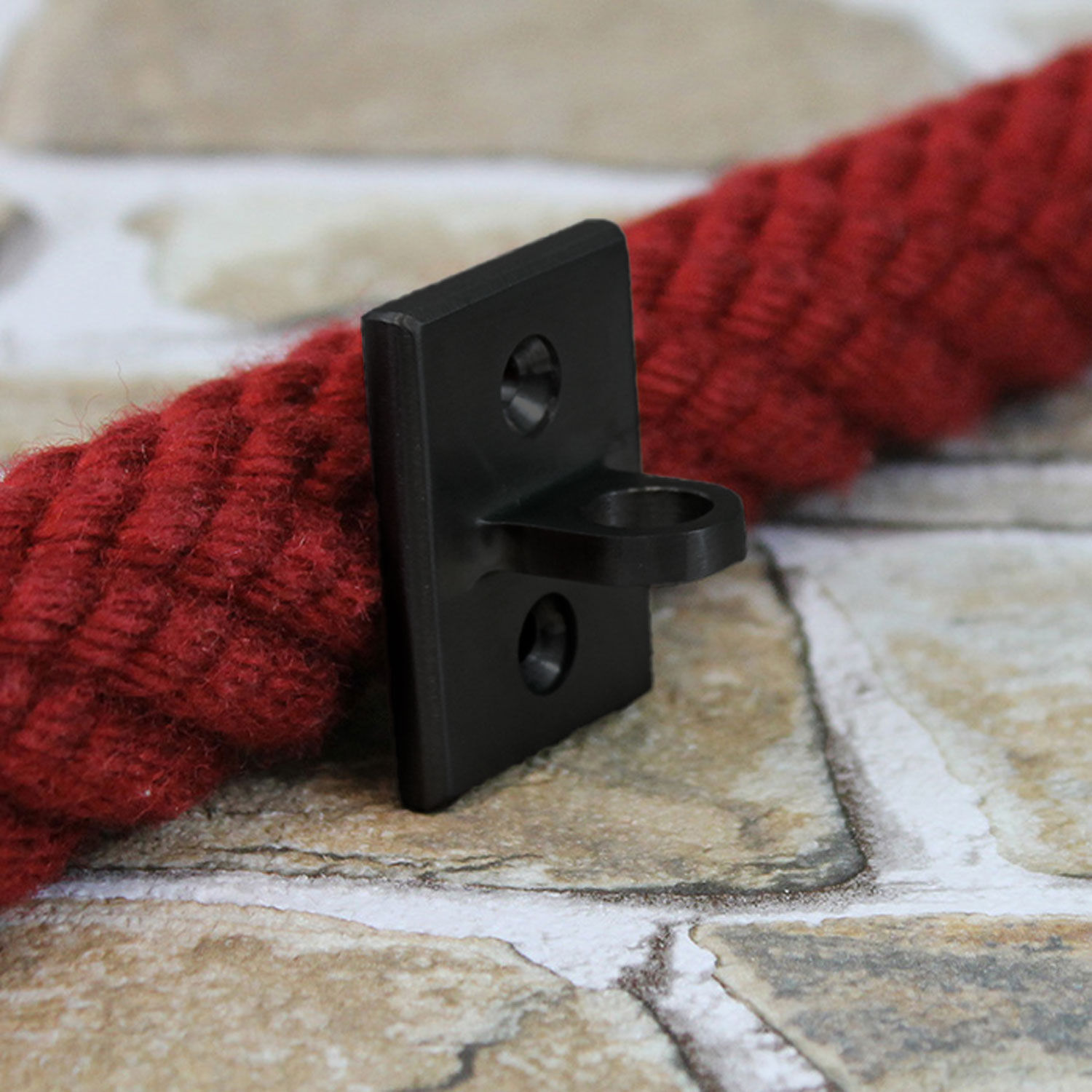 Endkappe mit Haken, Karabiner oder Ring - Schwarz matt