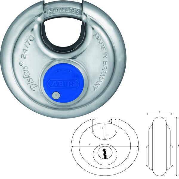 Abus AB24IB Disc Padlock - 100% Rustproof Security Abus AB24IB Disc Padlock - 100% Rustproof Security