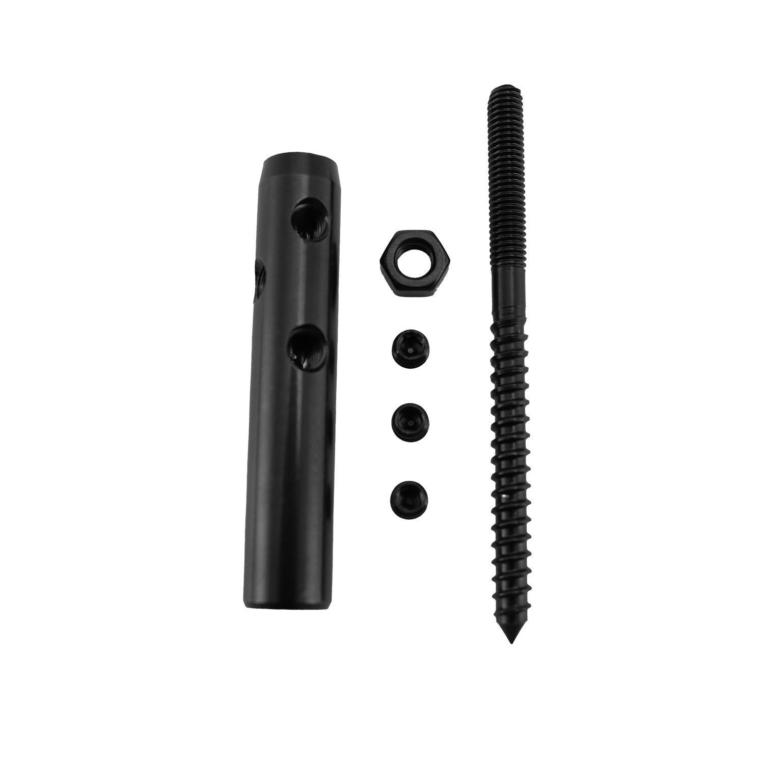 DIY Selbstmontage Seilspanner für 5mm Drahtseil mit Stockschraube M6 / Rechts, PVD Schwarz DIY Selbstmontage Seilspanner für 5mm Drahtseil mit Stockschraube M6 / Rechts, PVD Schwarz