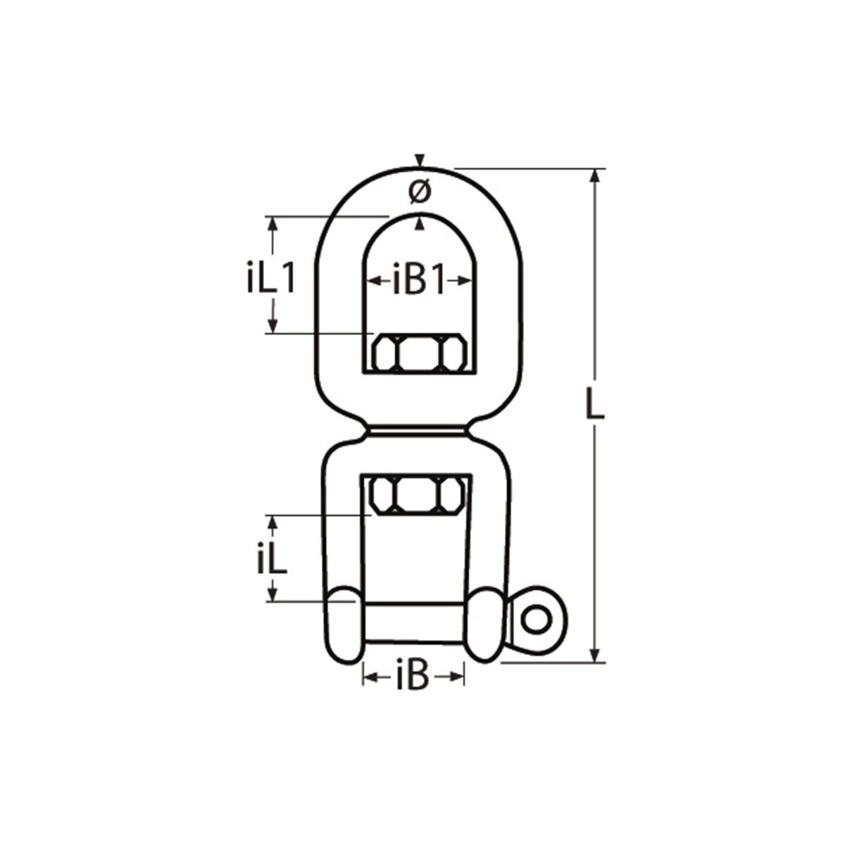 Wirbel Auge - Gabel Wirbel - Auge / Gabel 4,0 - 19mm, Edelstahl A4 - AISI 316