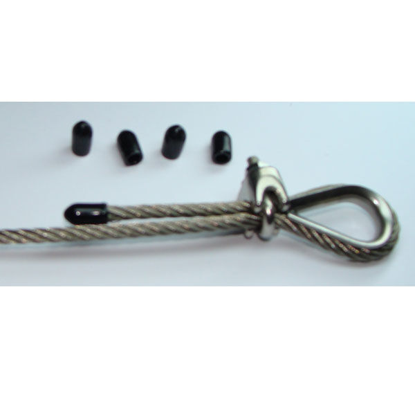 PVC Endkappen für 4,0mm Drahtseil / Schwarz aus der Hamburger Tauwerk Fabrik - Est. 1901 ✓ Made in Germany ✓ Top Qualität ➤ Jetzt kaufen!