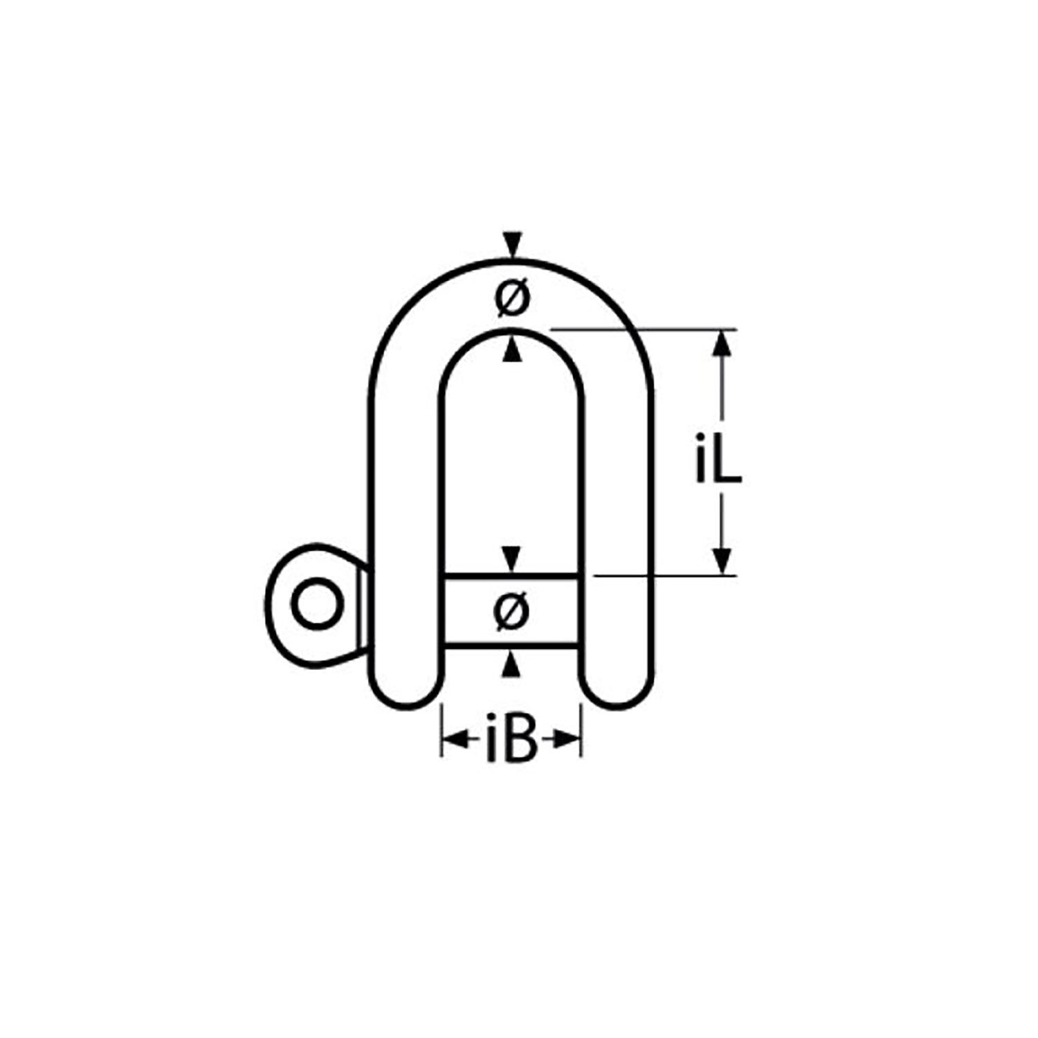 Schäkel kurze Form Schwarz PVD / M4 - M10, Edelstahl A4 - AISI 316 Schäkel kurze Form Schwarz PVD / M4 - M10, Edelstahl A4 - AISI 316