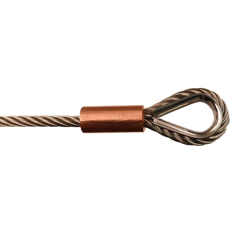 MitKausche Stainless Steel Wire Rope - with Thimble on Both Sides / Length as specified