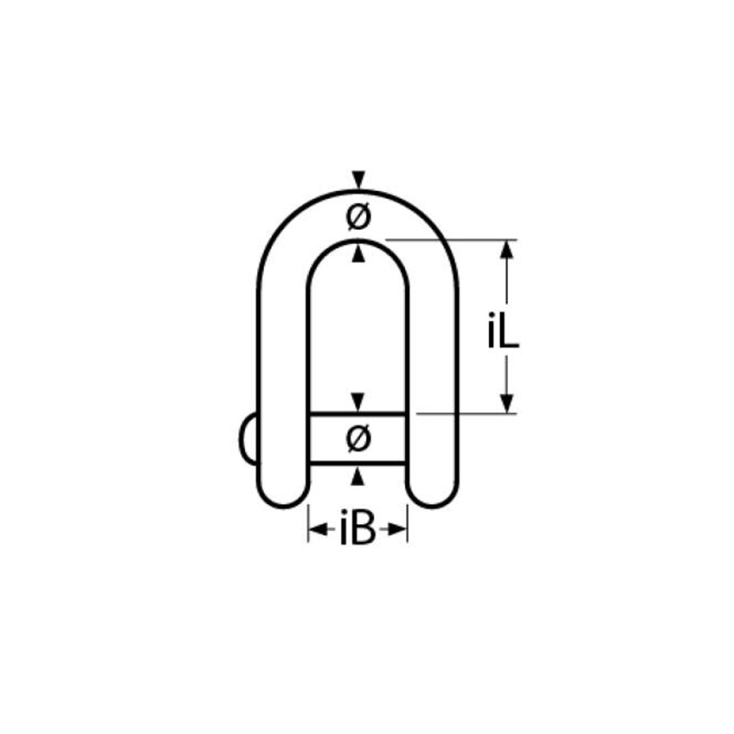 Round Shackle "Secur" with TX+Pin / M5, Stainless Steel A4-AISI 316