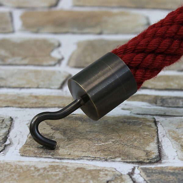 Seilendkappe mit Haken Endkappe mit Haken, Karabiner oder Ring - Bronziert