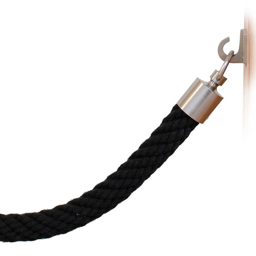 Schwarzes Classic Touch Seil Absperrseil mit Ring - 30mm Classic Touch Acryl-Tauwerk / Schwarz