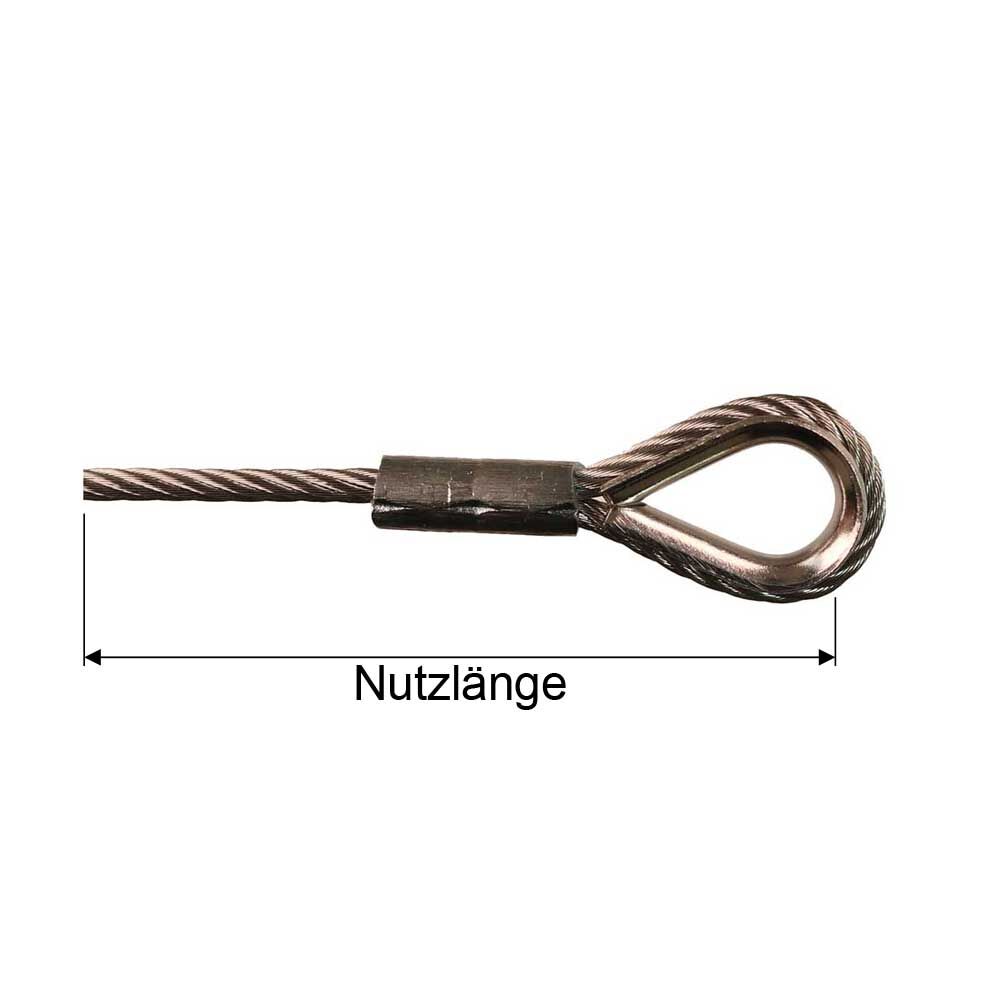 Edelstahl Drahtseil - 2,50mm ø - einseitig mit Kauschpressung aus der Hamburger Tauwerk Fabrik - Est. 1901 ✓ Made in Germany ✓ Top Qualität ➤ Jetzt kaufen!