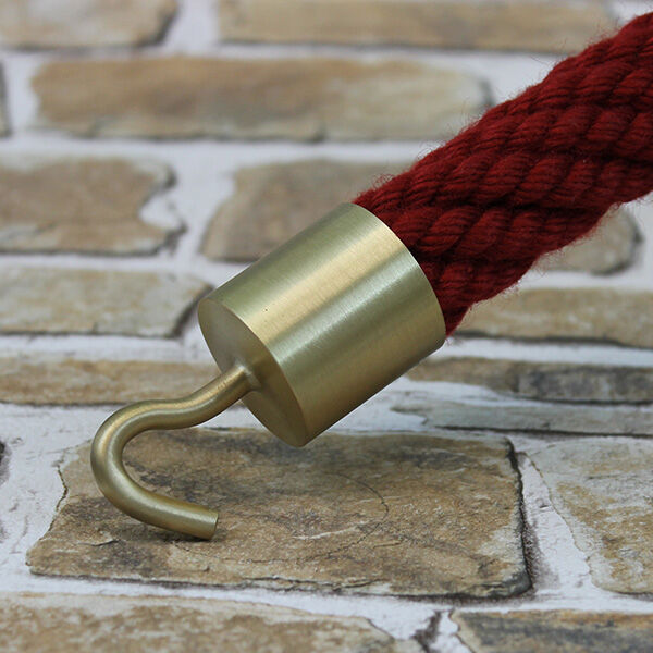 Seilendkappe mit Haken Endkappe mit Haken, Karabiner oder Ring - Messing matt