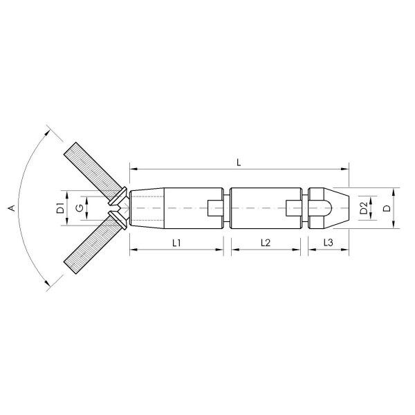 GK27 Joint Tensioner with Screw Terminal for 10mm Wire Rope GK27 Joint Tensioner with Screw Terminal for 10mm Wire Rope