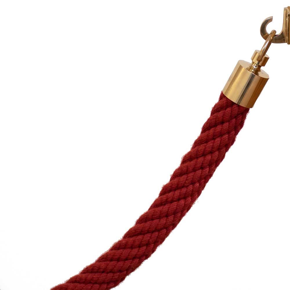 WeinrotEndkappeMitRing Barrier Rope with Ring - 30mm Classic Touch Acrylic Rope / Wine Red