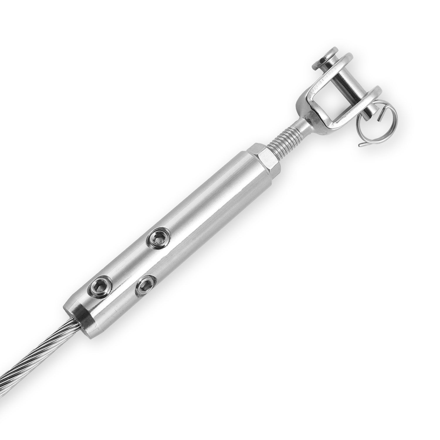 DIY Selbstmontage Seilspanner für 3mm Drahtseil mit Gabelende M6/ Rechts DIY Selbstmontage Seilspanner für 3mm Drahtseil mit Gabelende M6/ Rechts