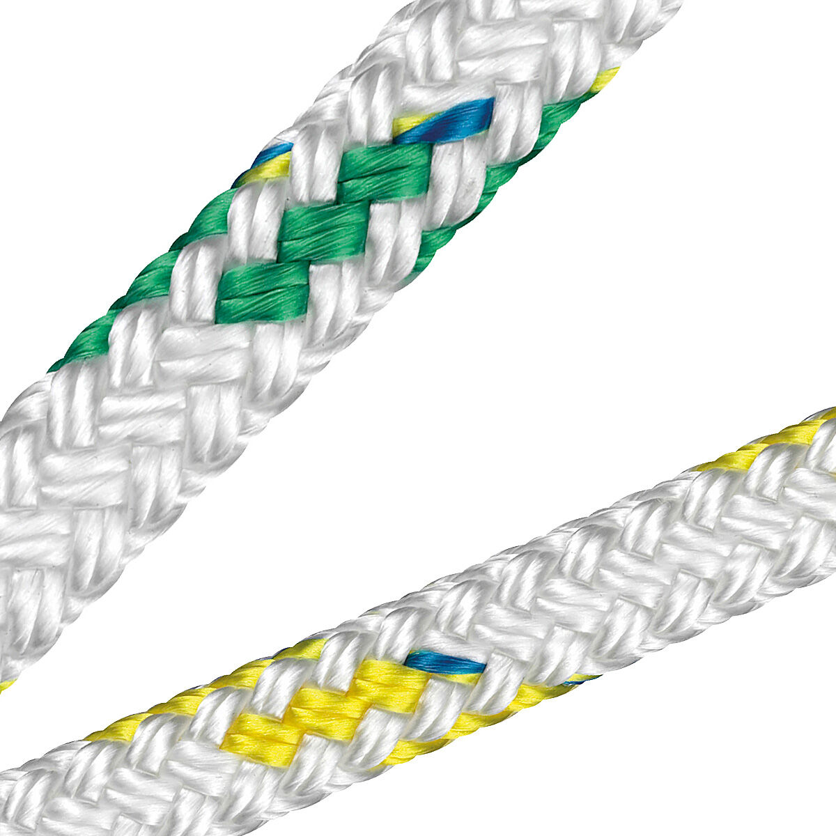 Polyester-Tauwerk 4,0mm / Bruchlast 450daN / Weiß-Grün / 250mtr Spule Polyester-Tauwerk 4,0mm / Bruchlast 450daN / Weiß-Grün / 250mtr Spule | Hamburger Tauwerk Fabrik – Beste Qualität seit 1901. Jetzt online kaufen