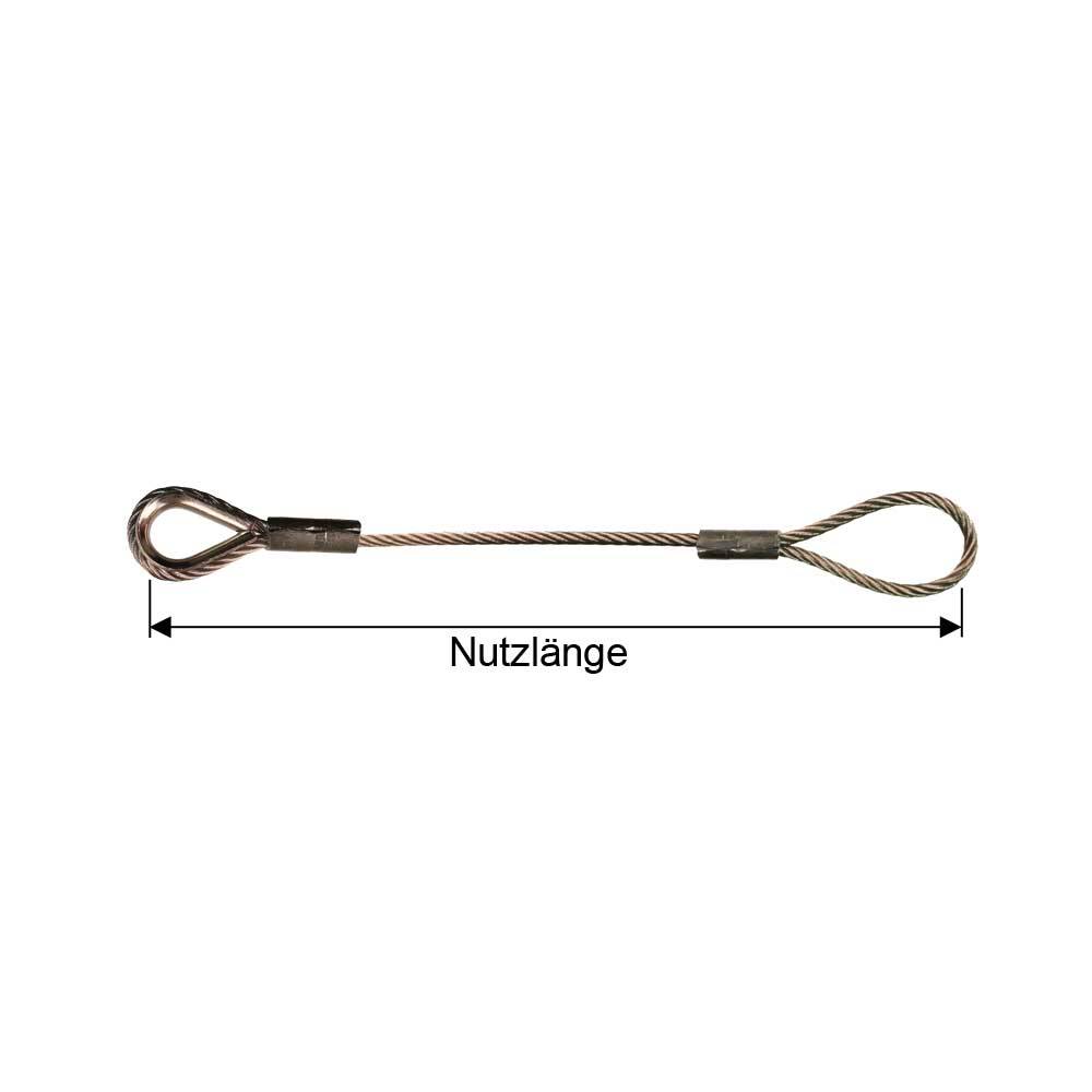 Nutzlänge Stainless Steel Wire Rope - Thimble to Loop / Length as specified