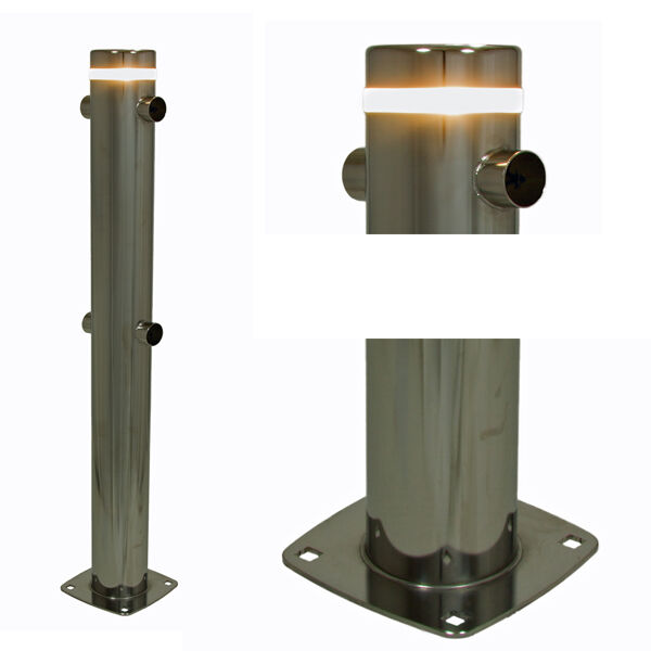Edelstahl Outdoor Geländerpfosten 89mm mit LED Beleuchtung | Hamburger Tauwerk Fabrik – Beste Qualität seit 1901. Jetzt online kaufen