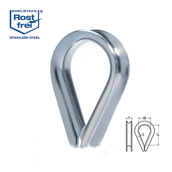 Edelstahl Kausche für 5,0mm Seilkausche / Edelstahl-Kausch 5mm