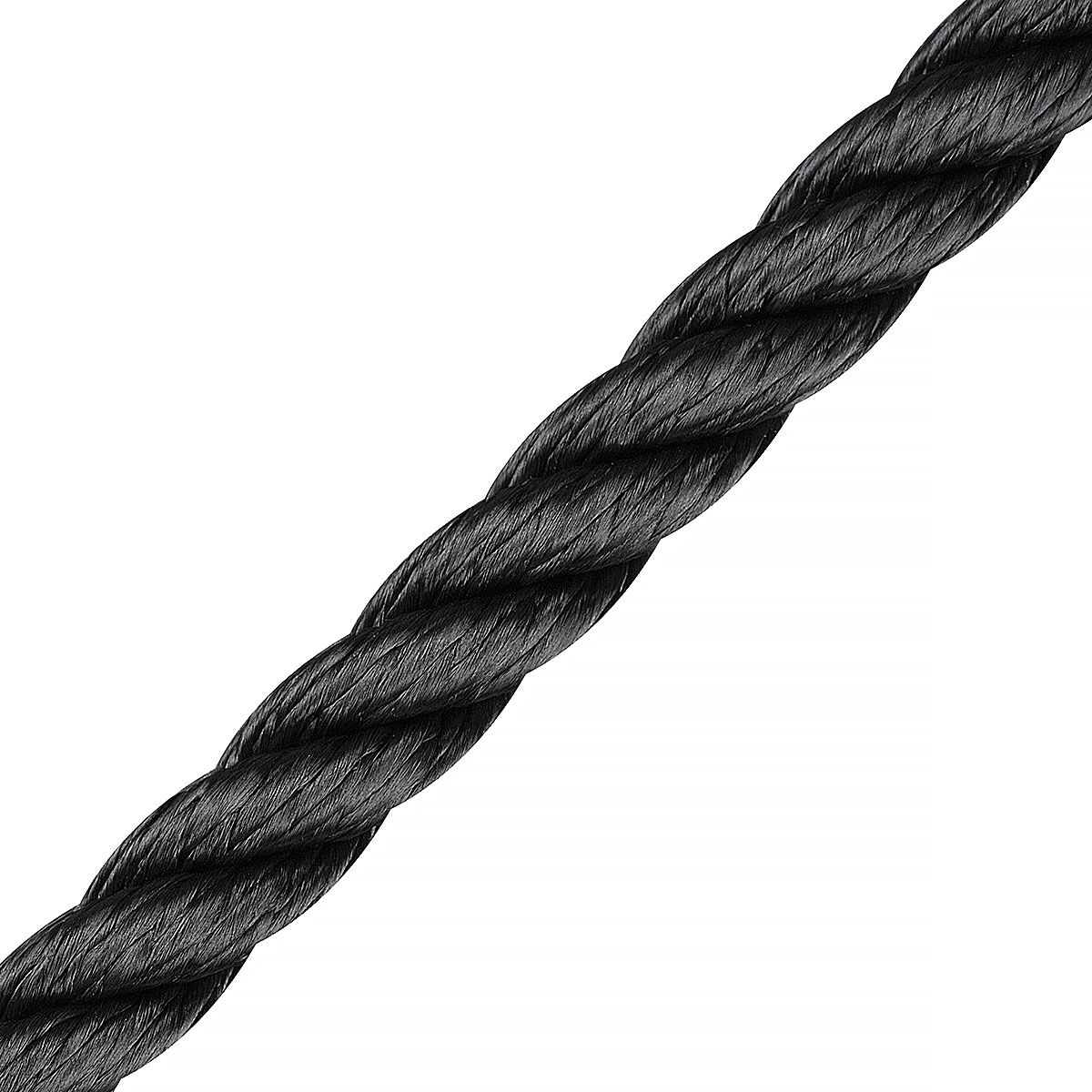 Multifil-Tauwerk 6,0mm / 3-schäftig geschlagen / Bruchlast 590daN / Schwarz / Meterware Multifil-Tauwerk 6,0mm / 3-schäftig geschlagen / Bruchlast 590daN / Schwarz / Meterware