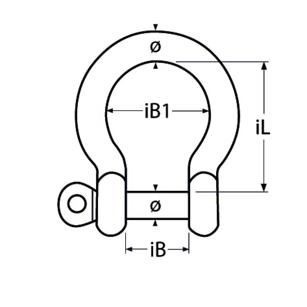 TZD-SchäkelGeschweifteForm Schäkel geschweift / M4 - M12, Edelstahl A4 - AISI 316