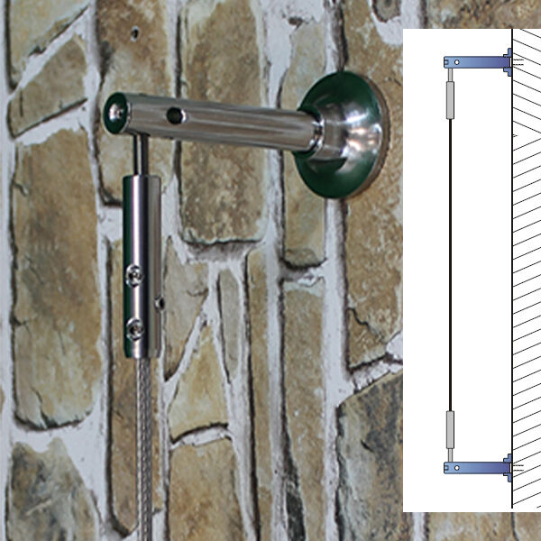 Ranksystem Exklusive 88mm / 2 Wandhalter / 3,0m Drahtseil Ranksystem Exklusive 88mm / 2 Wandhalter / 3,0m Drahtseil