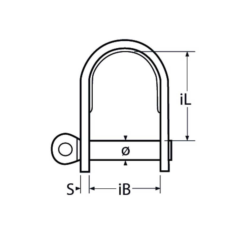 TZFlachschäkel Flachschäkel kurze Form / M4 - M6, Edelstahl A4 - AISI 316
