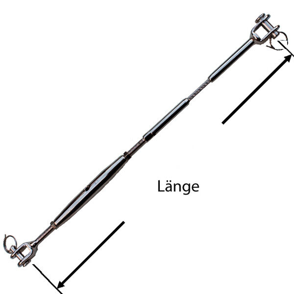 Edelstahl Drahtseil V4A - 3,0mm ø / Spannschraube und Gabelterminal Edelstahl Drahtseil V4A - 3,0mm ø / Spannschraube und Gabelterminal