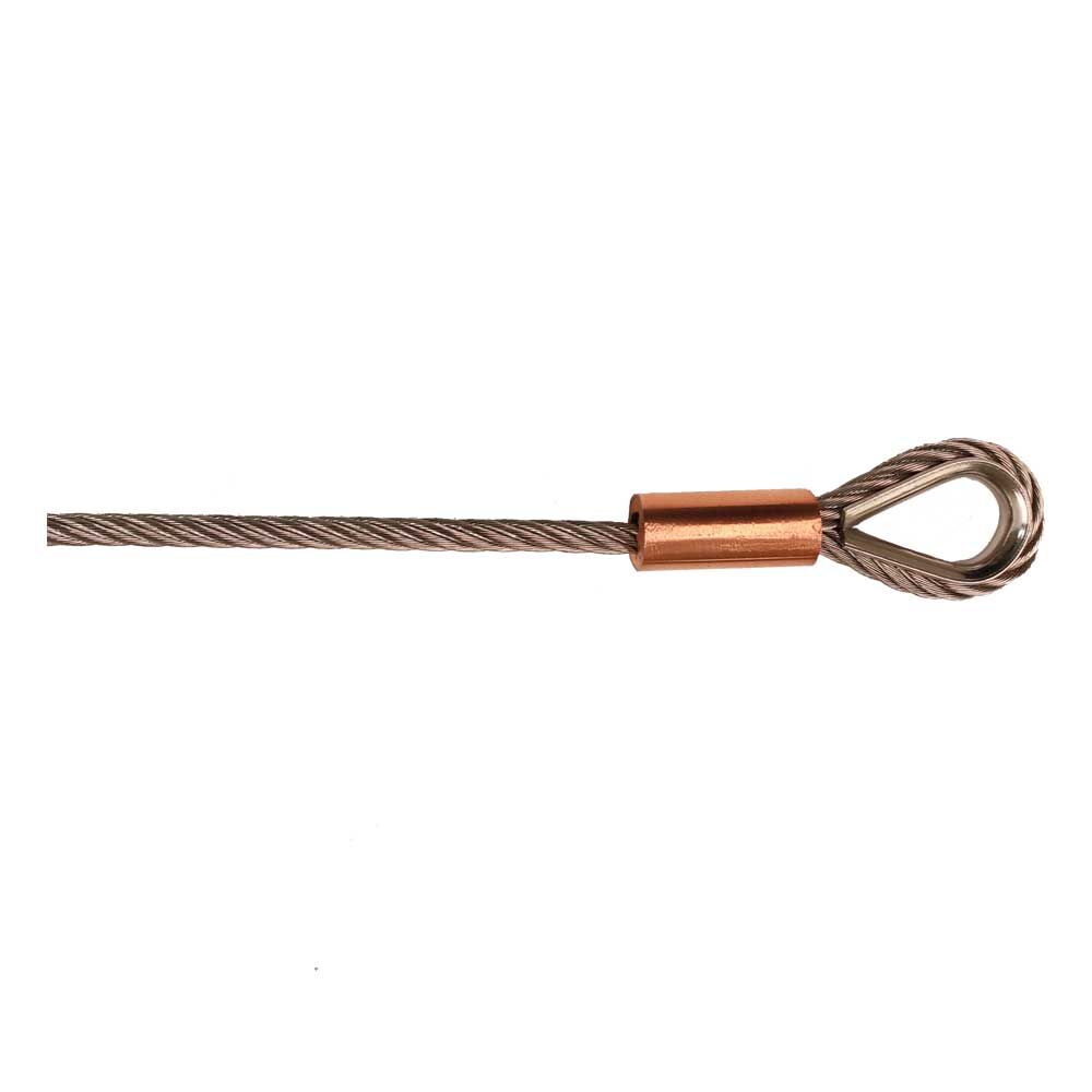 KupferKauschMitDraht Edelstahl Drahtseil - einseitig mit Kausch - Länge nach Vorgabe / 1,5 - 12mm