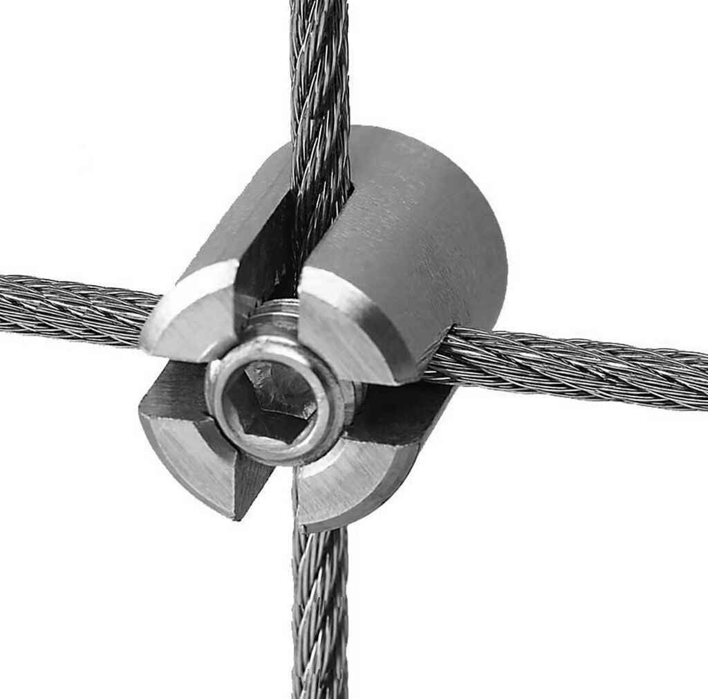 Kreuzklemme KK2 Edelstahl Seilkreuzklemme "Mini" für 2,0 - 5,0mm Drahtseil / KK2