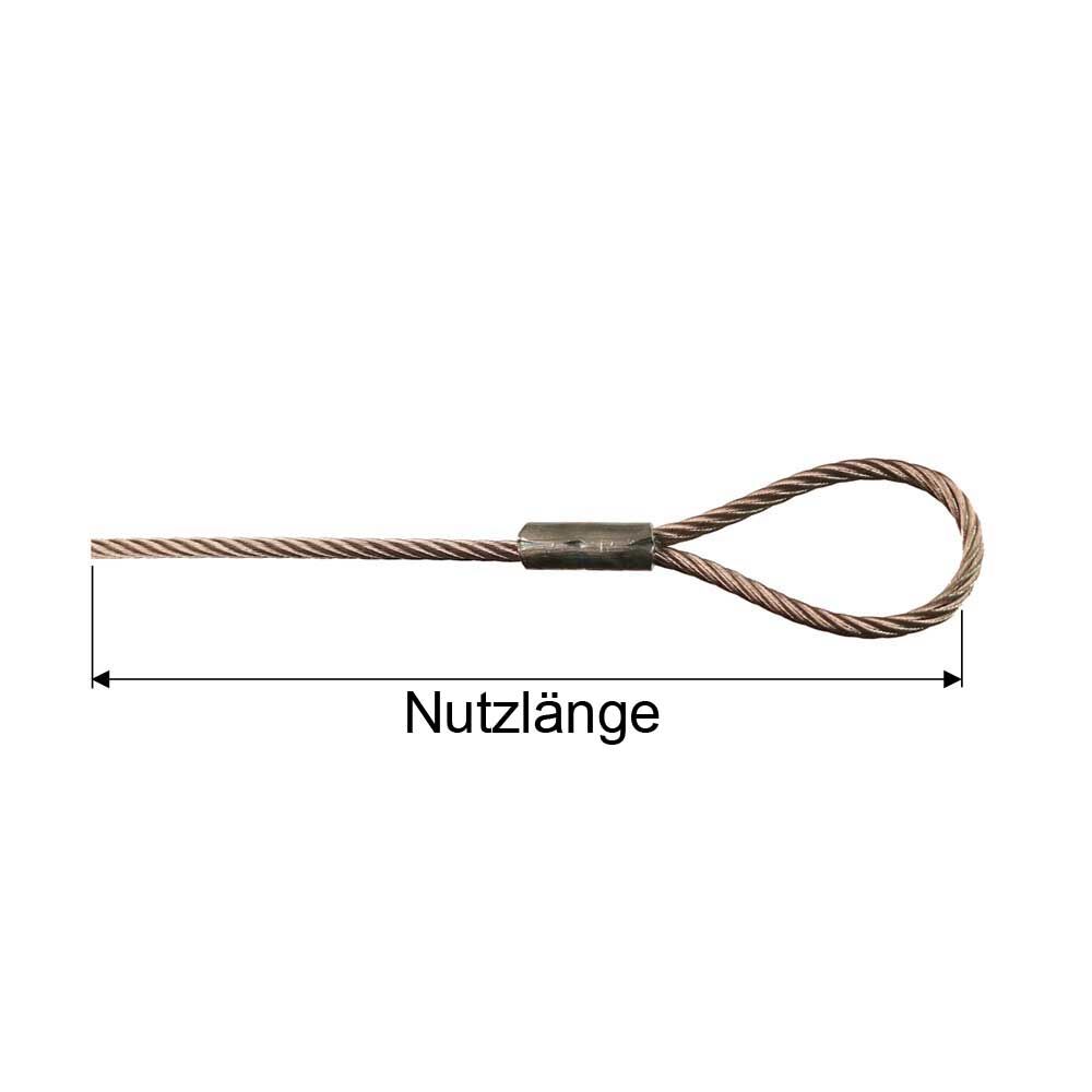 Einseitgschlaufenutzlänge Edelstahl Drahtseil - einseitig mit Schlaufe - Länge nach Vorgabe / 0,5 - 12mm