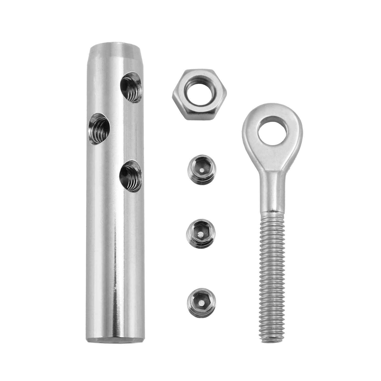 DIY Self-Assembly Rope Tensioner for 5mm Wire Rope with M6 Eye End DIY Self-Assembly Rope Tensioner for 5mm Wire Rope with M6 Eye End
