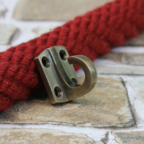 Wandhaken Endkappe mit Haken, Karabiner oder Ring - Bronziert