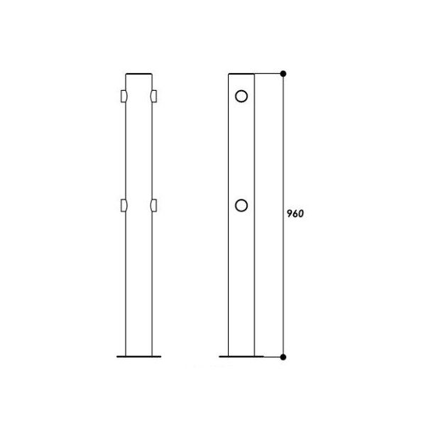 Edelstahl Outdoor Geländerpfosten 89mm mit LED Beleuchtung Edelstahl Outdoor Geländerpfosten 89mm mit LED Beleuchtung