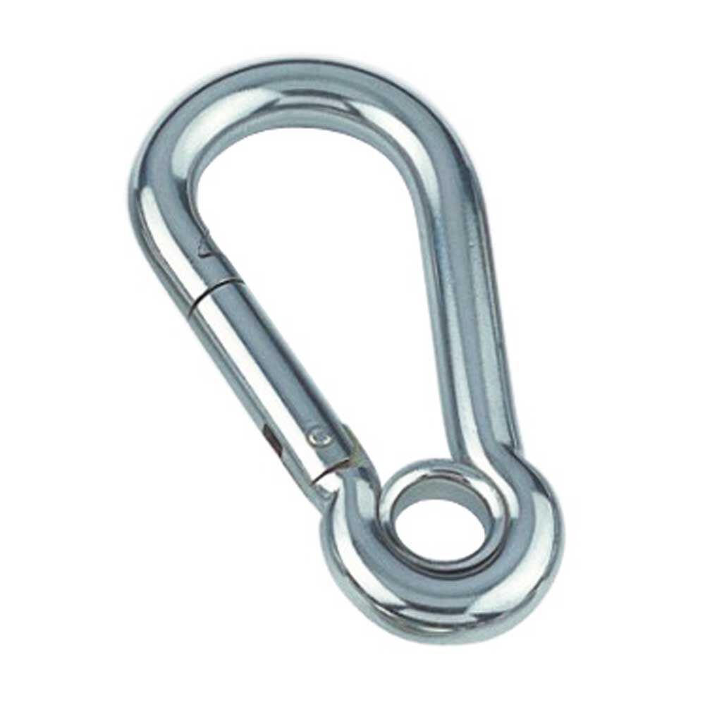 KarabinerhakenmitKausch Karabinerhaken mit Kausch 4,0 - 12mm, Edelstahl A4 - AISI 316