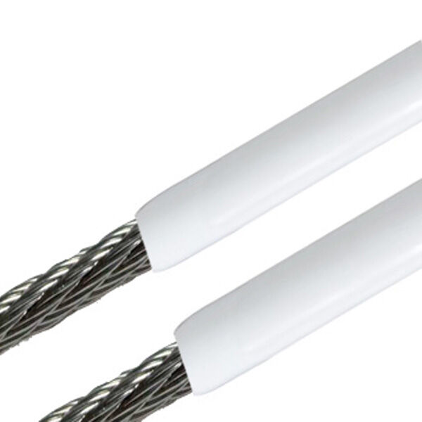 Edelstahl Drahtseil 4 / 6 mm - PVC weiß ummantelt / KOS Edelstahl Drahtseil 4 / 6 mm - PVC weiß ummantelt / KOS