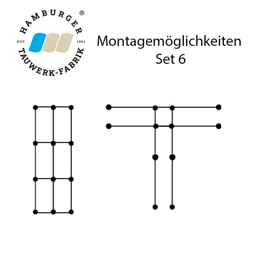Ranksystem 50mm Bausatz / 12 Wandhalter / 20m Drahtseil Ranksystem 50mm Bausatz / 12 Wandhalter / 20m Drahtseil