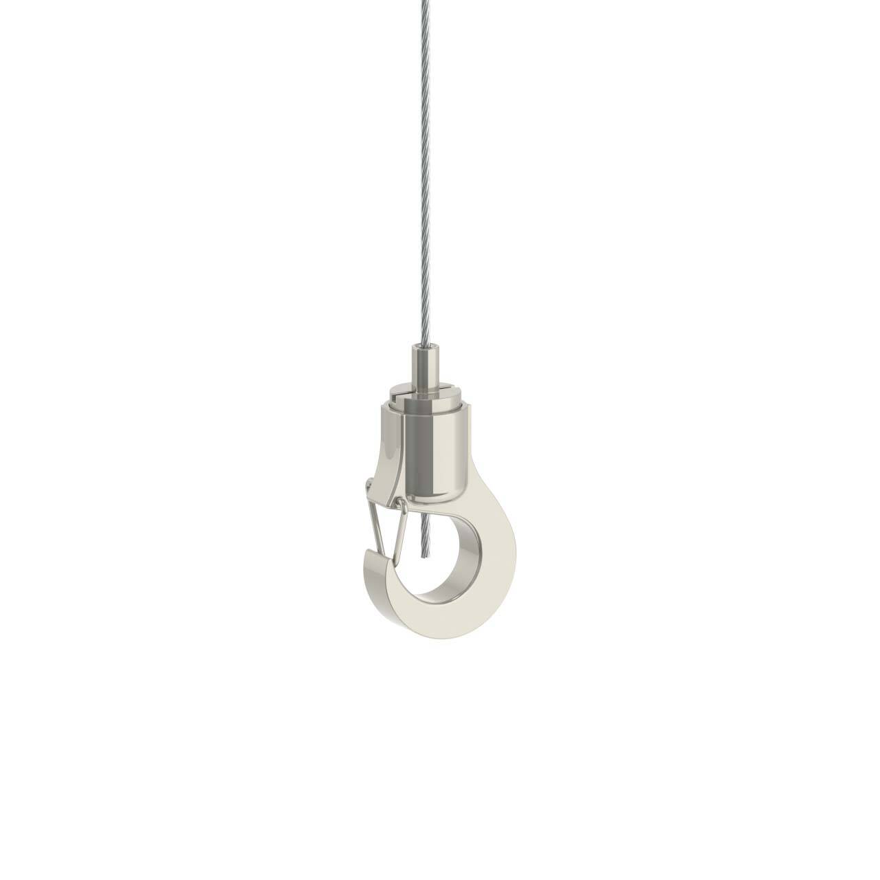 Drahtseilhalter/Gripper Typ12 - Haken mit Sicherung / vernickelt Drahtseilhalter/Gripper Typ12 - Haken mit Sicherung / vernickelt