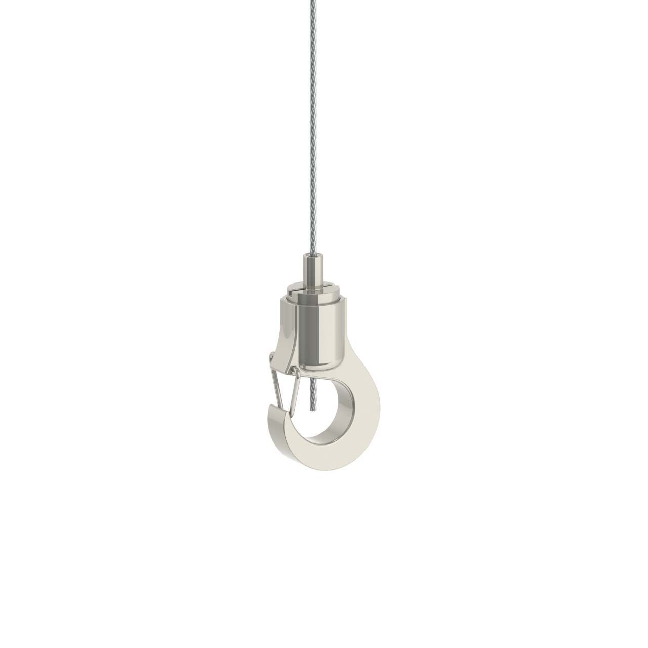 Drahtseilhalter/Gripper Typ12 - Haken mit Sicherung / vernickelt Drahtseilhalter/Gripper Typ12 - Haken mit Sicherung / vernickelt