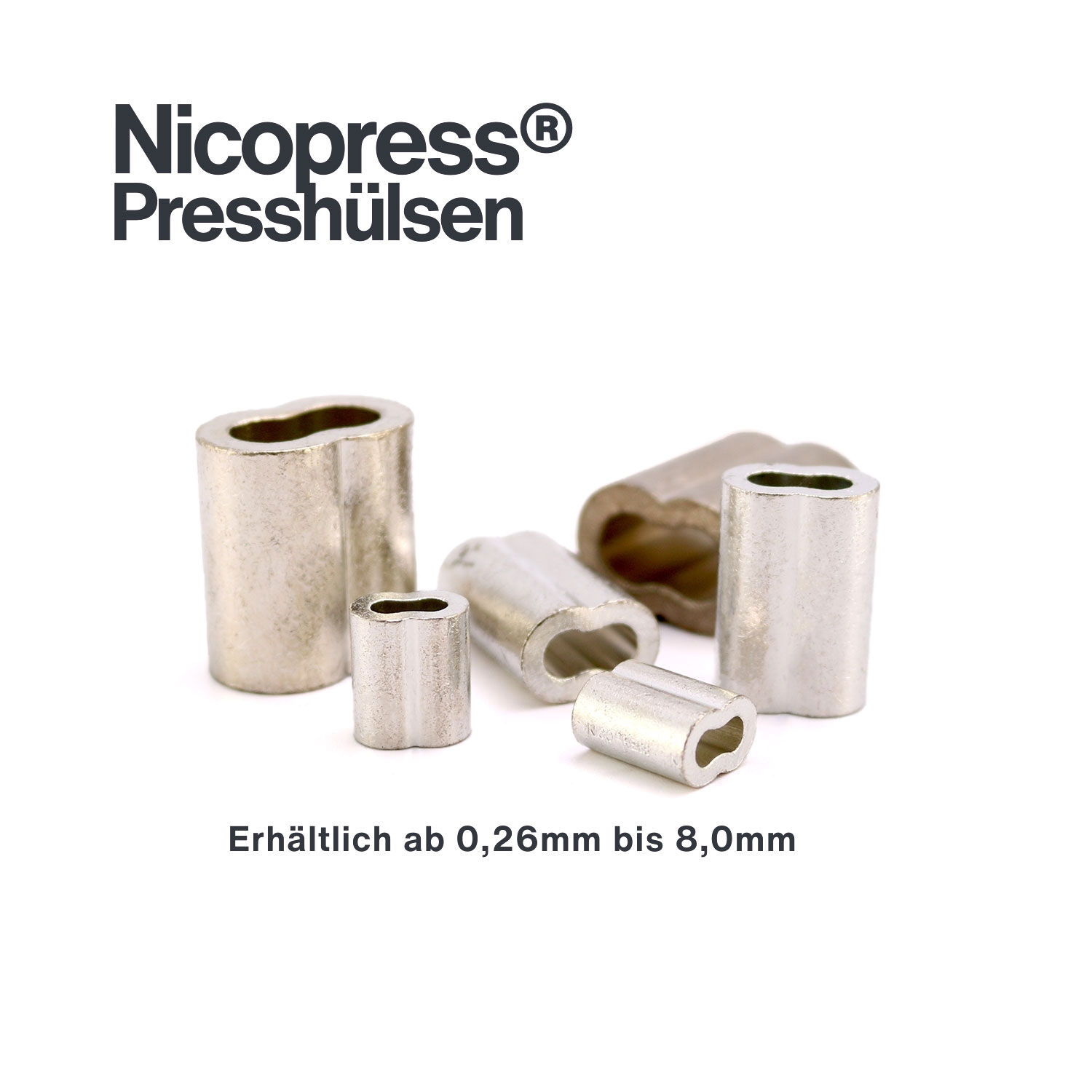 Nicopress® Hülsen 0,8-1,0mm / NP 27-1-B | Hamburger Tauwerk Fabrik – Beste Qualität seit 1901. Jetzt online kaufen