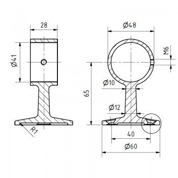 Rope Carrier - Stainless Steel Matt for 40mm Handrail Rope and Barrier Rope | Hamburger Tauwerk Fabrik – Top Quality since 1901. Shop now