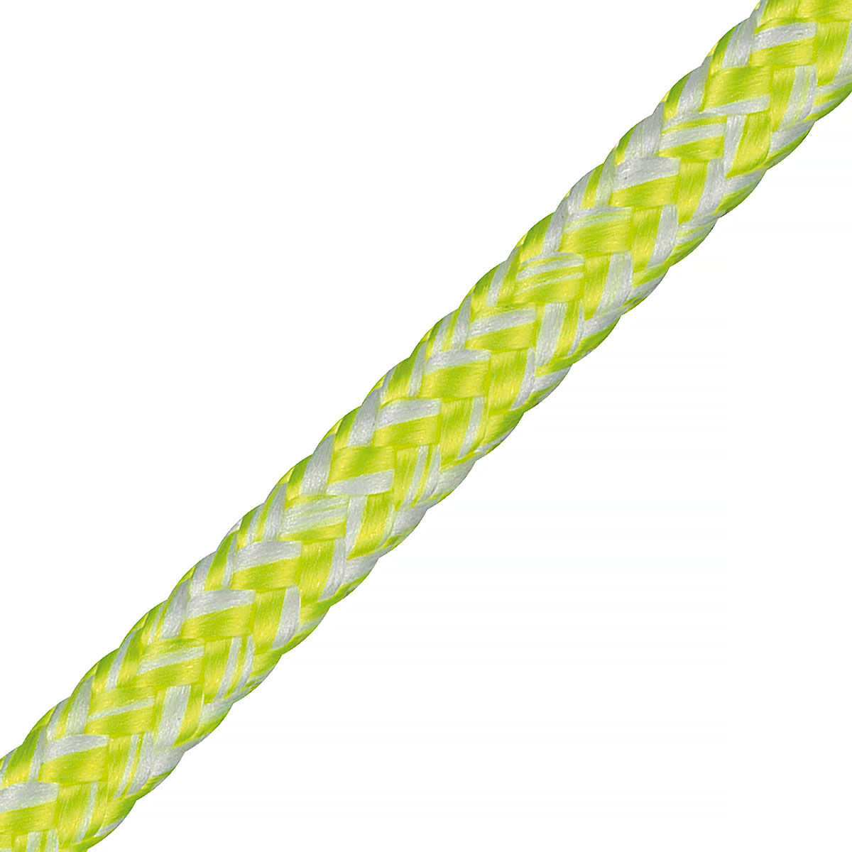 LIROS Magic Pro 6,0mm Meterware / 16-fach geflochten / Bruchlast 1800daN / Weiß-Leuchtgelb LIROS Magic Pro 6,0mm Meterware / 16-fach geflochten / Bruchlast 1800daN / Weiß-Leuchtgelb