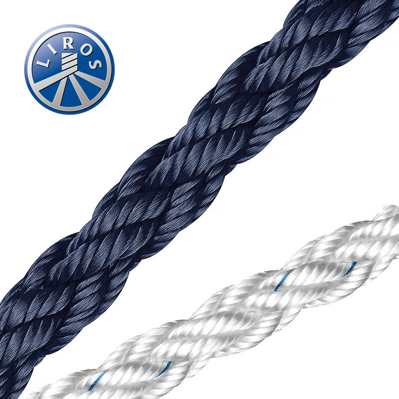 LIROS Squareline - Polyester, 8-Strand Square Braided 12mm ø / Breaking Load 2400kg / Navy LIROS Squareline - Polyester, 8-Strand Square Braided 12mm ø / Breaking Load 2400kg / Navy