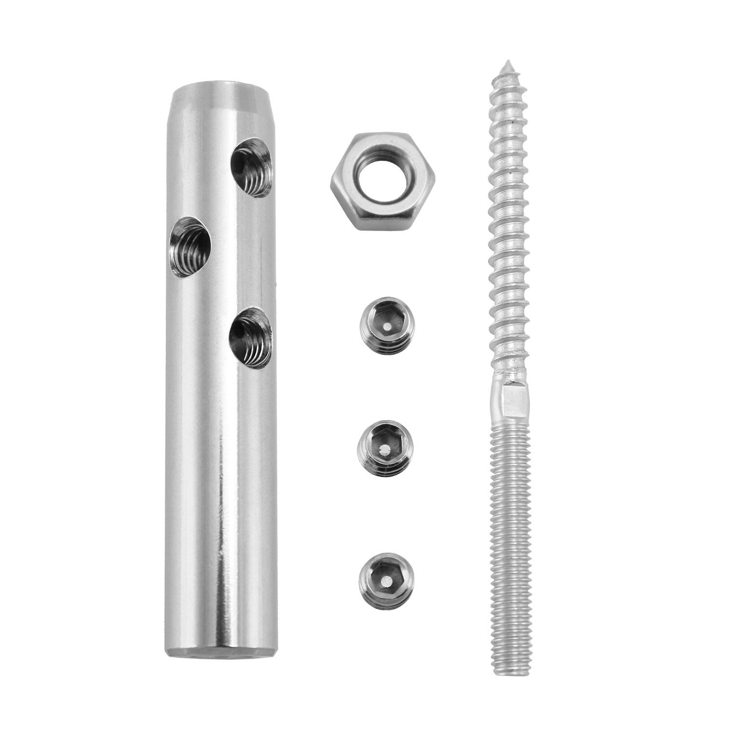 DIY Selbstmontage Seilspanner für 4mm Drahtseil mit Stockschraube M6
