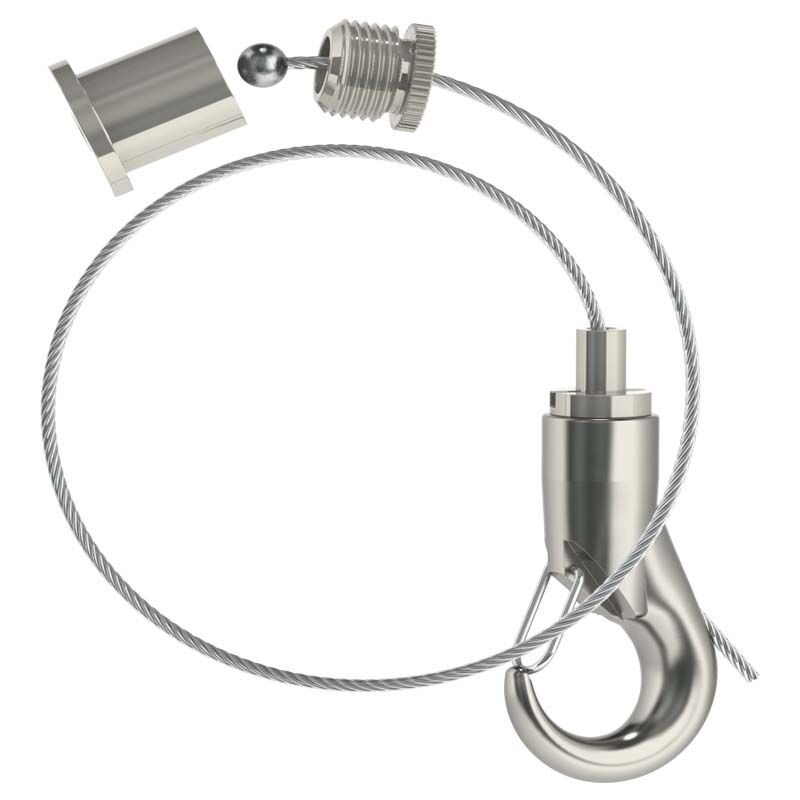Abhängeset mit Haken-Gripper, Drahtseil ø1,8mm