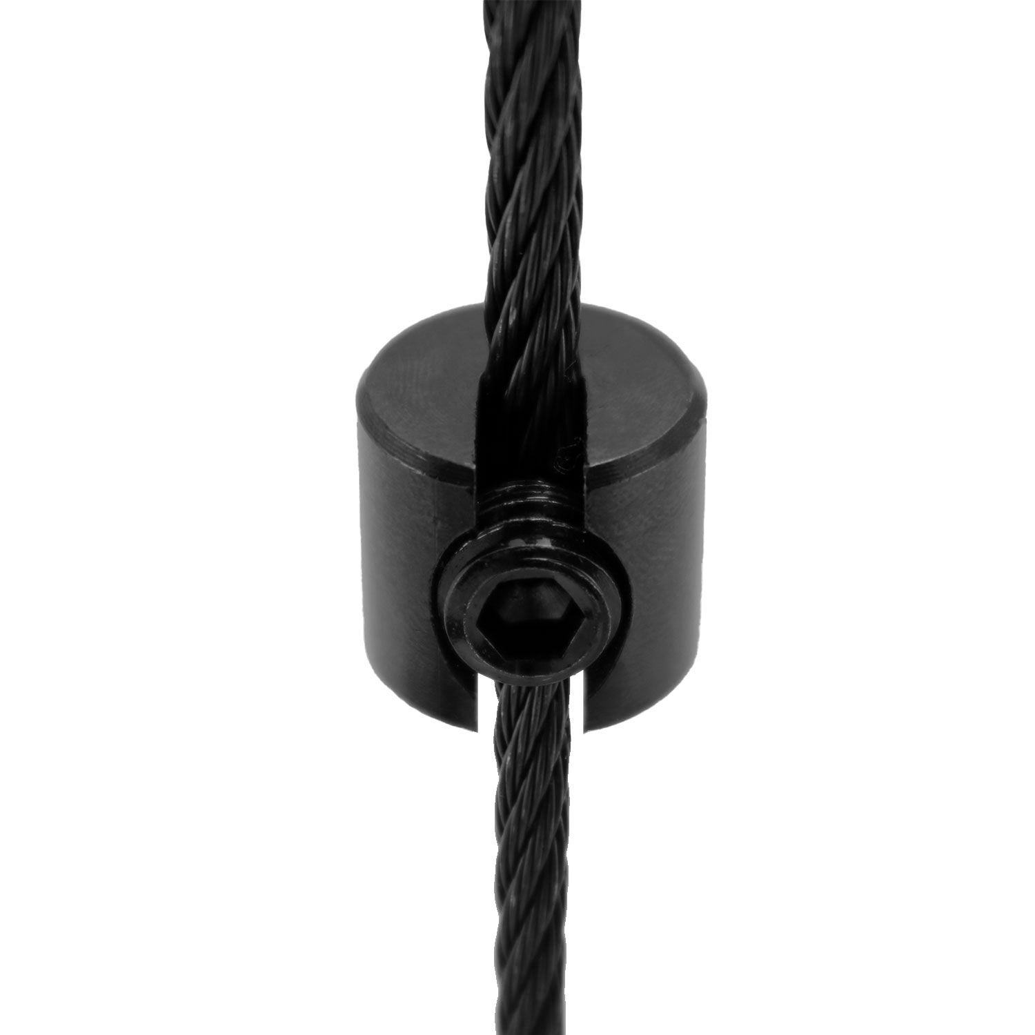 Klemmstopper / Klemmring, 1teilig für 2 - 5mm Drahtseil / Edelstahl V4A, PVD Schwarz Klemmstopper / Klemmring, 1teilig für 2 - 5mm Drahtseil / Edelstahl V4A, PVD Schwarz