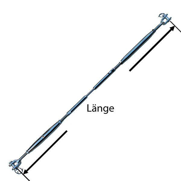 Edelstahl Drahtseil V4A 4,0mm ø beide Seiten mit M8 Seilspanner Edelstahl Drahtseil V4A 4,0mm ø beide Seiten mit M8 Seilspanner