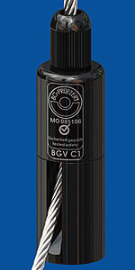 Drahtseilhalter Typ 50SV II ZW, M12i / schwarz verzinkt, mit seitlichem Seilausgang und Verriegelungsmutter Drahtseilhalter Typ 50SV II ZW, M12i / schwarz verzinkt, mit seitlichem Seilausgang und Verriegelungsmutter