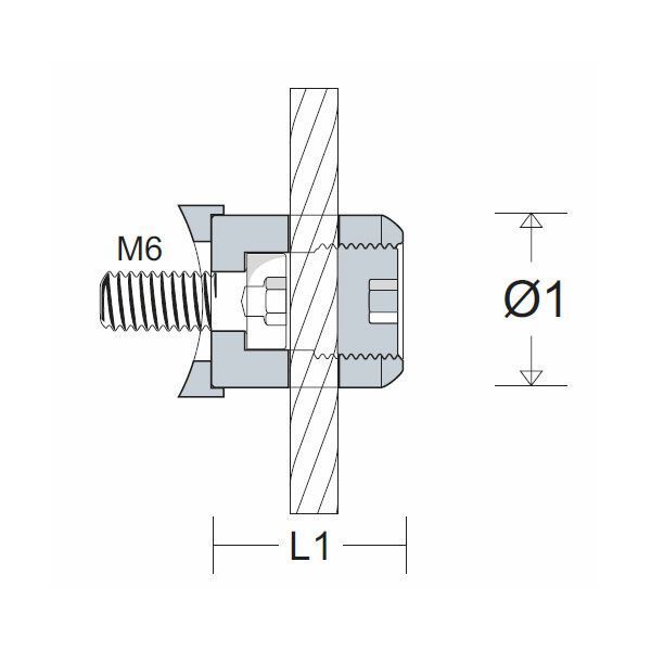 Anschraubklemme / Klemmkopf M6 für 2-6mm Drahtseil / V4A - 1.4401 Anschraubklemme / Klemmkopf M6 für 2-6mm Drahtseil / V4A - 1.4401