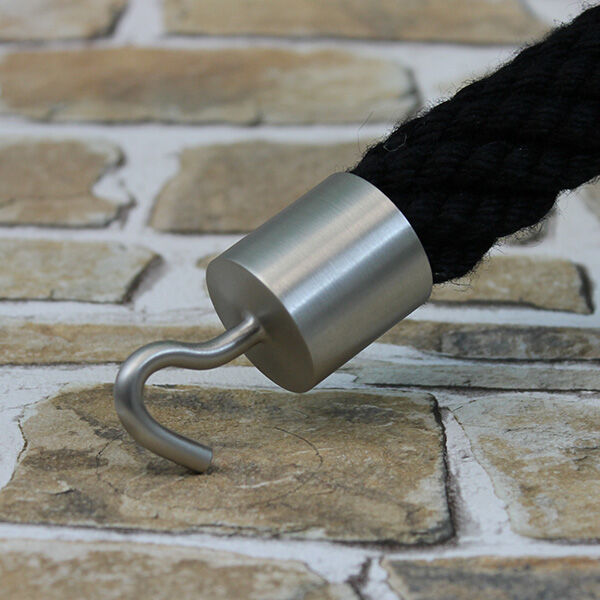 Seilendkappe mit Haken Endkappe mit Haken, Karabiner oder Ring - Nickel Matt