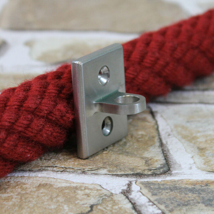 Wandauge Endkappe mit Haken, Karabiner oder Ring - Edelstahl matt